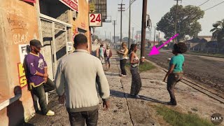 2020 GTA V  20 minutes of WALKING IN THE HOOD REALISM no HUD no commentary [upl. by Ahsoyek]