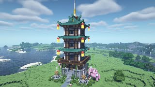 Minecraft Tutorial  How to Build a Japanese Pagoda 44 [upl. by Ziom398]