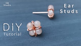 EAR STUDS DIY Earrings  Easy Earrings  Wire Wrapping Tutorial [upl. by Aminta]