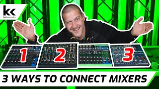 3 Ways To Connect Multiple Audio Mixers Together  Tutorial amp Test [upl. by Aowda895]