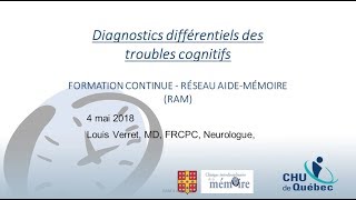 Diagnostics différentiels des troubles cognitifs [upl. by Gusella]