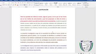 JUSTIFICACIÓN  PROYECTO DE INVESTIGACIÓN INSTITUCIONAL [upl. by Debarath]