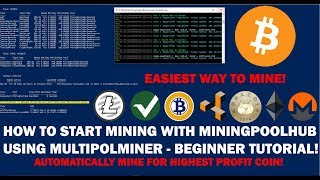 TUTORIAL  How to mine on miningpoolhub using MultiPoolMiner Easy guide for beginners [upl. by Hamfurd520]