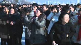 RAW North Koreans in Pyongyang mourn death of leader Kim Jongil 1 [upl. by Nekciv]