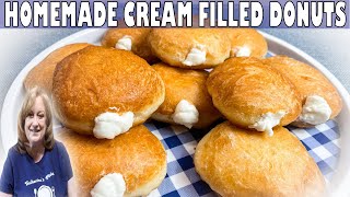 Homemade CREAM FILLED DONUTS Recipe  How to Make DONUTS  Best Cream Filling [upl. by Gregory967]