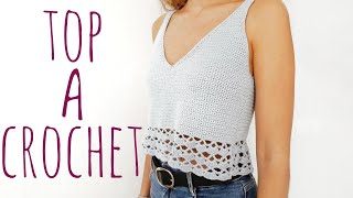 TOP CON CALADO  Tutorial crochet [upl. by Fowler292]