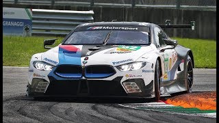 BMW M8 GTE In Action at Monza Circuit ahead of the 24 Hours of Le Mans 2018 [upl. by Nnylacissej522]