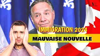 IMMIGRER AU CANADA EN 2024  MAUVAISE NOUVELLE AU QUEBEC [upl. by Marcille]