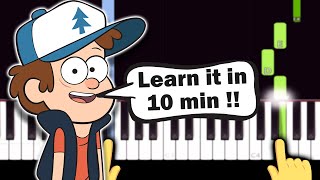 Gravity Falls  Opening Theme Song  EASY Piano tutorial [upl. by Natsirc]