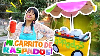 🍧 MI CARRITO DE RASPADOS en mi JARDÍN 🍍🍑 🍓 Durazno Piña Diablitos y MÁS CONNY CHANGARROS [upl. by Rushing]