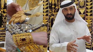 Dubai Gold market Gold Souk shop  inside tour [upl. by Naitsyrk518]