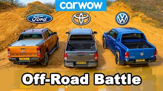 VW Amarok vs Ford Ranger vs Toyota Hilux OFFROAD BATTLE [upl. by Ameen645]