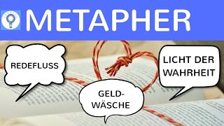 Metapher  Was ist eine Metapher Erklärung Wirkung amp Beispiele  Rhetorisches Stilmittel  Figur [upl. by Neemsaj175]