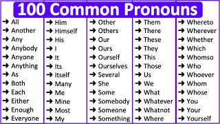 100 Common Pronouns in English 📚  Parts of speech [upl. by Ariel]