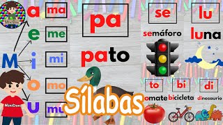 A practicar las sílabas aprende las sílabas con ejemplos sencillos Silabas con M P S L T B D [upl. by Yma]