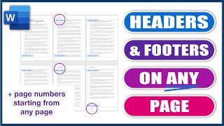 Headers amp Footers on ANY page in WORD  Microsoft Word tutorials [upl. by Drofnil]