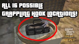 ALL 16 POSSIBLE GRAPPLING HOOK LOCATIONS FOR CAYO PERICO GATHER INTELSCOPE OUT GTA 5 ONLINE DLC [upl. by Anaerdna246]