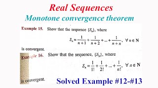 Sequences Real Analysis  SE1213  Monotone convergence theorem  1n11nn amp 111n [upl. by Ackerley]