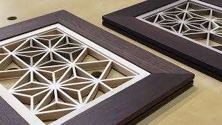 Kumiko With Triangular Gridwork Japanese woodworking [upl. by Machos]