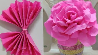 DIY Giant paper flower tutorial in lockdown with Crepe paper HandmadeEasy and SimplePapersai arts [upl. by Line]