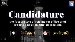 Candidature In Hindi  HinKhoj  Dictionary [upl. by Landry]