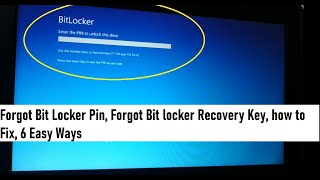 Forgot bit locker pin forgot bit locker recovery key how to Fix 6 Easy Ways [upl. by Neri522]