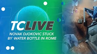 Novak Djokovic Struck by Water Bottle in Rome  Tennis Channel Live [upl. by Mastic]