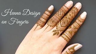 Easy DIY mehndi henna design on fingers [upl. by Shandeigh]