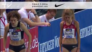 Konstanze Klosterhalfen  83247 min  DMHalle  3000 m  am 16022019 in Leipzig [upl. by Kreindler]