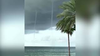 Massive waterspouts spotted near Florida beach [upl. by Niatsirhc]