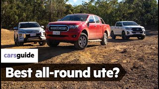 Toyota HiLux vs Ford Ranger vs Mitsubishi Triton 2019 review [upl. by Brader246]