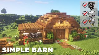 Minecraft  Barn Tutorial  How to Build a Simple Barn [upl. by Reinal]