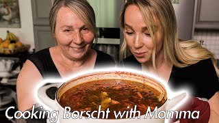 Momma cooks Borscht Ukrainian Beet Soup [upl. by Etnomed541]