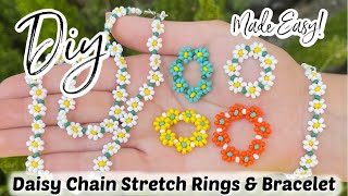 Beading Basics Easy Daisy Chain DIY Seed Bead Rings amp Bracelet [upl. by Wolfgram]