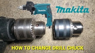 How to Replace Drill Chuck Makita Impact Drill [upl. by Nolyar676]