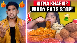 MADDY EATS amp MUKBANG ROAST KITNA KHAOGI DIDI ğŸ¤®MaddyEats [upl. by Robbie714]