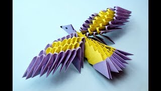 How to make a PAPER 3D BIRD Easy Origami [upl. by Linoel]