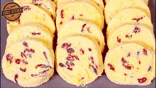 How to make CRANBERRY SHORTBREAD COOKIES  recipe [upl. by Leonora]