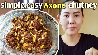 Hot and spicy fermented soy bean chutney recipe sumi naga style akhuni pickle axone pickle [upl. by Nnail]