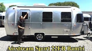 Walk Through 2017 Airstream Sport 22FB Bambi Light Weight Tiny Small Camping Travel Trailer [upl. by Mcfadden]