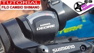 COME SOSTITUIRE IL FILO CAMBIO SUL COMANDO CAMBIO SHIMANO DEORE [upl. by Einre]