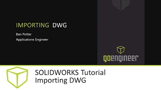 SOLIDWORKS Tutorial  Importing DWG [upl. by Dulce134]