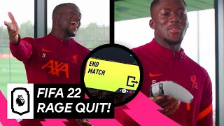 Ibrahima Konate RAGE QUITS in FIFA Challenge  Uncut [upl. by Enytnoel146]