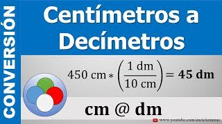 CONVERTIR DE CENTÍMETROS A DECÍMETROS  cm a dm [upl. by Prospero]