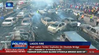 Over 50 Cars Burnt In Lagos Tanker Explosion [upl. by Nelyaw]