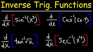 Derivatives of Inverse Trigonometric Functions [upl. by Ambros]