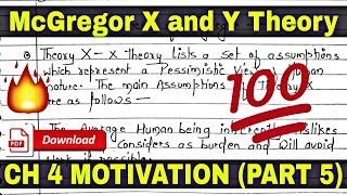 McGregor X and Y theory of Motivation  Ch 4 Motivation Part 5  New Session [upl. by Gustavus]