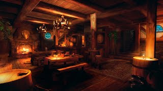 Medieval Tavern Ambience  Snowstorm Heavy Wind and Fireplace Sounds [upl. by Tommi]