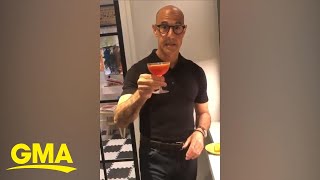 Stanley Tucci shows how to make a perfect Negroni cocktail at home l GMA Digital [upl. by Horodko469]