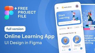 FULL VERSION Online Learning App UI Design in Figma  Web Design Tutorial  Free fig Project [upl. by Anelle]